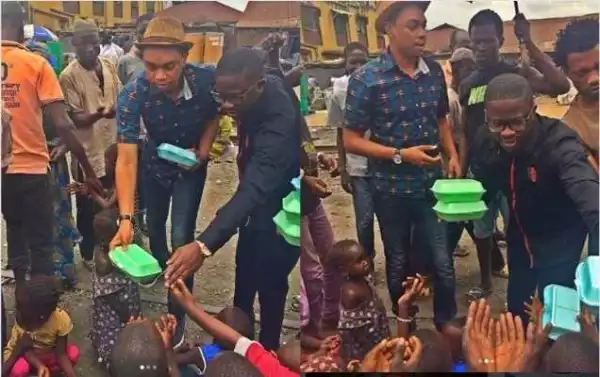 #bbnaija: Miyonse Spotted With Kokun Foundation Giving Out Food To The Poor [Photo]
